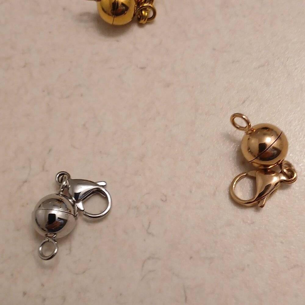 Steel by Design Set of 3 Round Magnetic Bead Jewelry Clasps